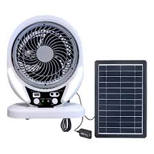 ABANICO RECARGABLE 14" SOLAR CON ALTAVOZ (6 UND X CAJA)